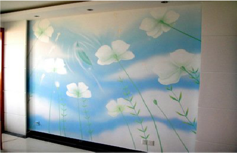 金秀画墙绘怎么画好白云的蓬松感？