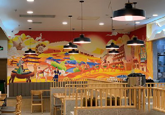 金秀商业空间彩绘介绍。